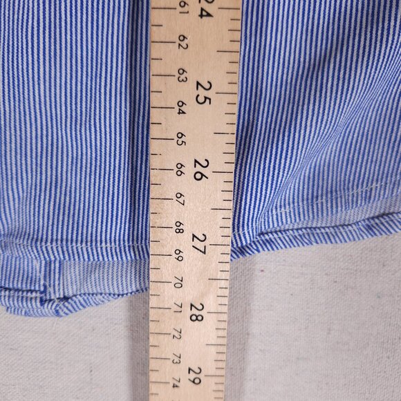 Banana Republic Parker Tunic Fit Hidden Button Shirt Womens Medium Striped - Picture 5 of 16